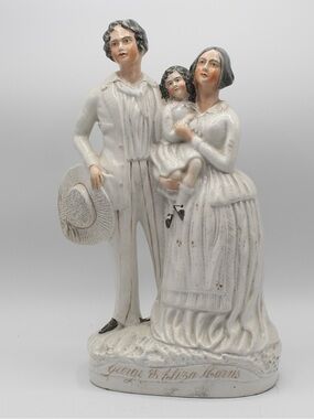Large Antique Staffordshire Figures 'George & Eliza Harris' Uncle Tom's Cabin